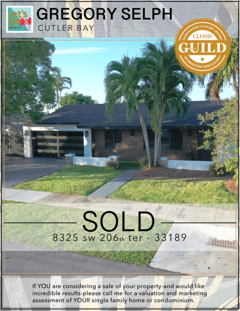 SOLD 8325 SW 206th Ter | cutler bay fl 33189 @letsgogregory #letsgorealty #gregoryselph