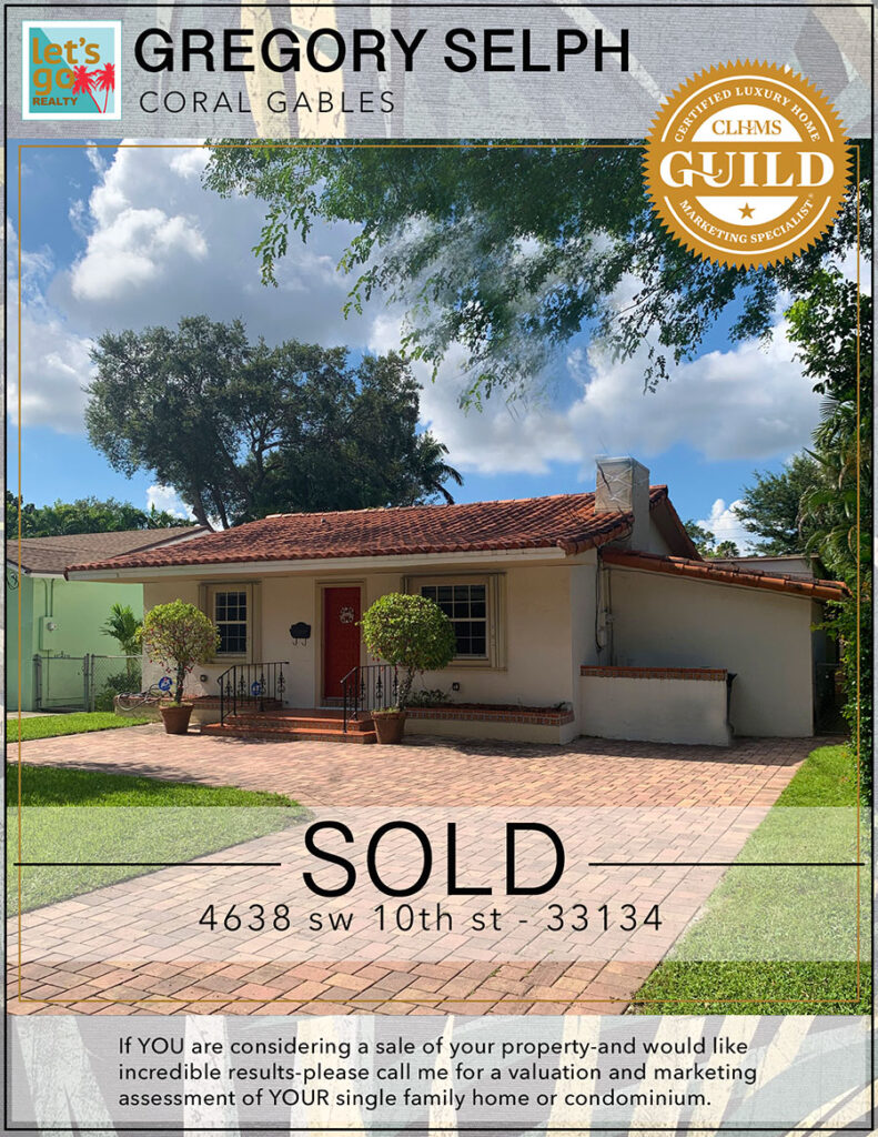 SOLD 4638 sw 10th st | coral gables fl 33134 @letsgogregory #letsgorealty