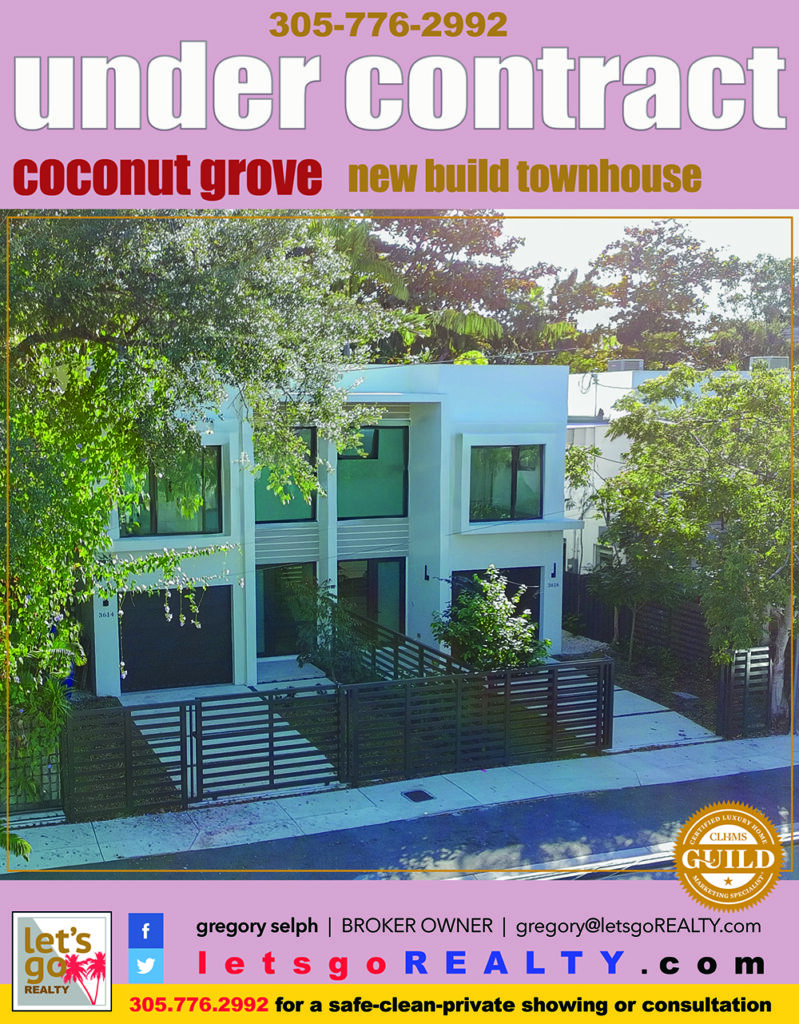 PENDING SALE - NEW CONSTRUCTION - 3616 thomas ave | coconut grove FL 33133 #letsgoREALTY #gregoryselph